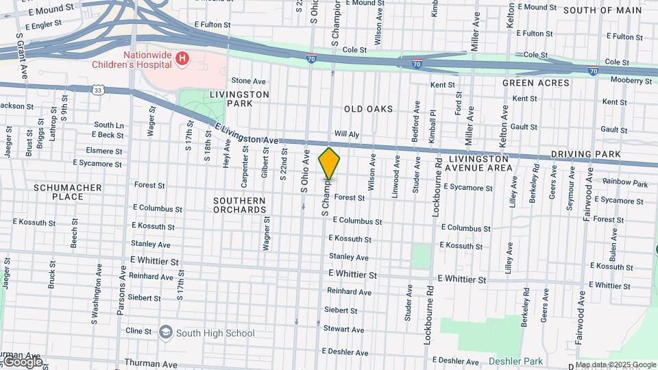 862 S Champion Ave Map and Location Details