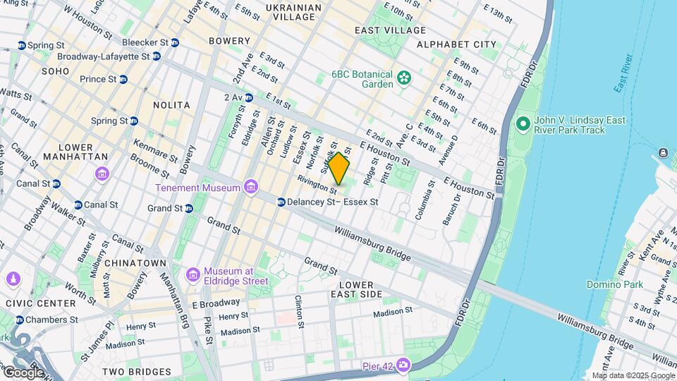 168 Rivington Street Mapa y Detalles de la Ubicación