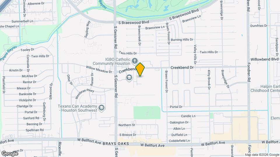 10729 Braes Bend Dr Map and Location Details