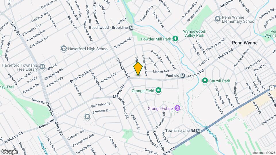 530 E Manoa Rd Map and Location Details