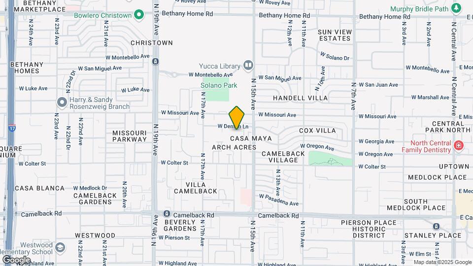 1533 W Denton Ln Map and Location Details