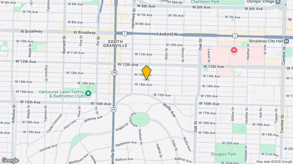 1309 W 14th Ave Map and Location Details
