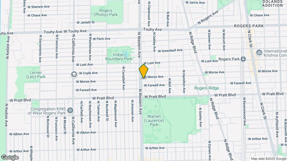 6915 N Western Ave Map and Location Details