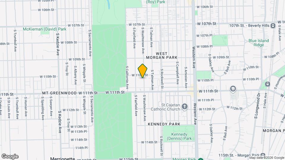11014 S Washtenaw Ave. Map and Location Details