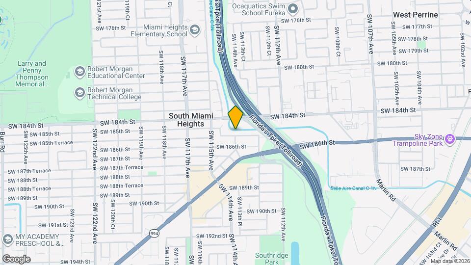11397 SW 185th Terrace Map and Location Details