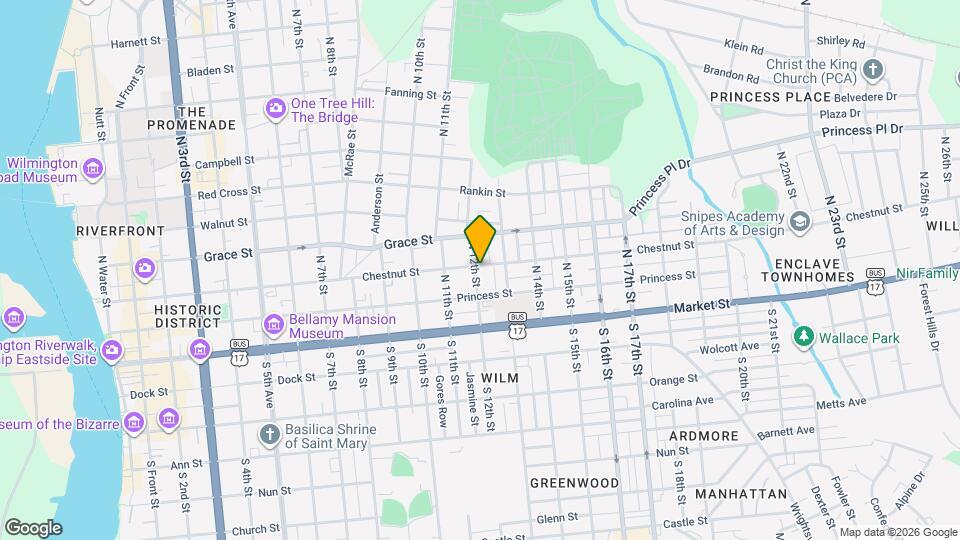 1202 Chestnut St Map and Location Details