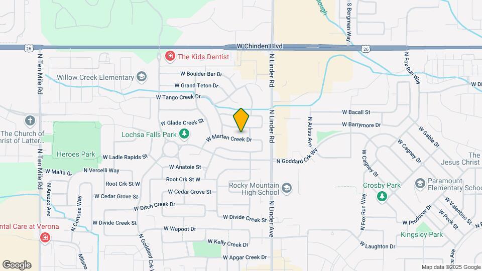 1832 W Marten Creek Dr Map and Location Details
