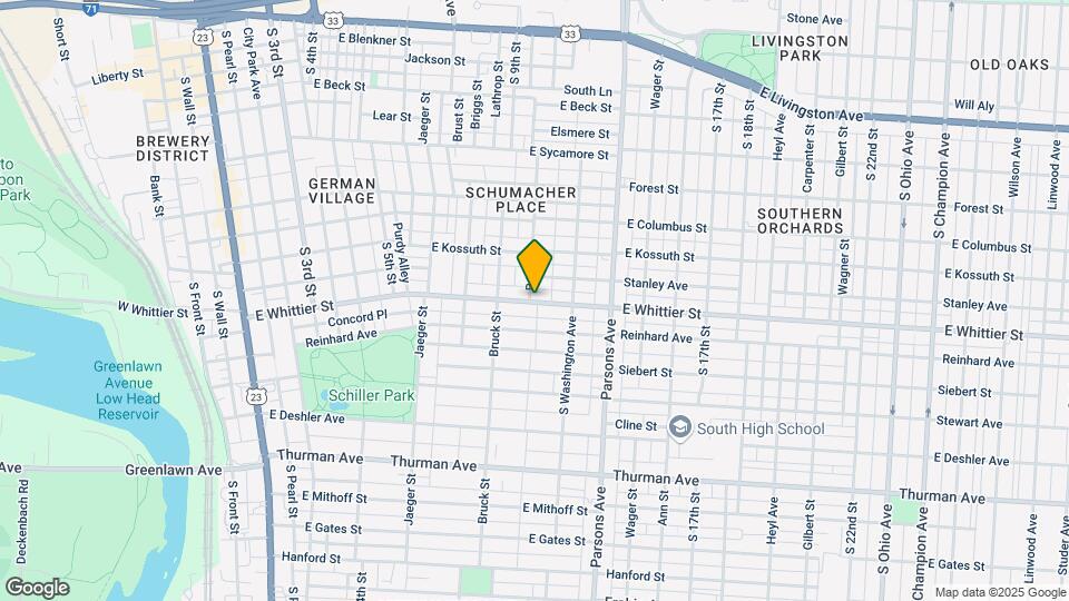 414-416 E Whittier St Map and Location Details