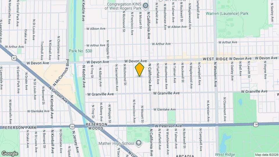 2839 W Rosemont Ave, Unit 3N Map and Location Details