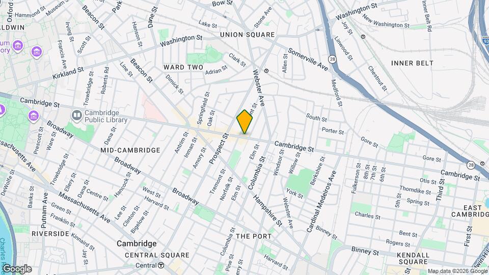 1155 Cambridge St, Unit #1 Map and Location Details