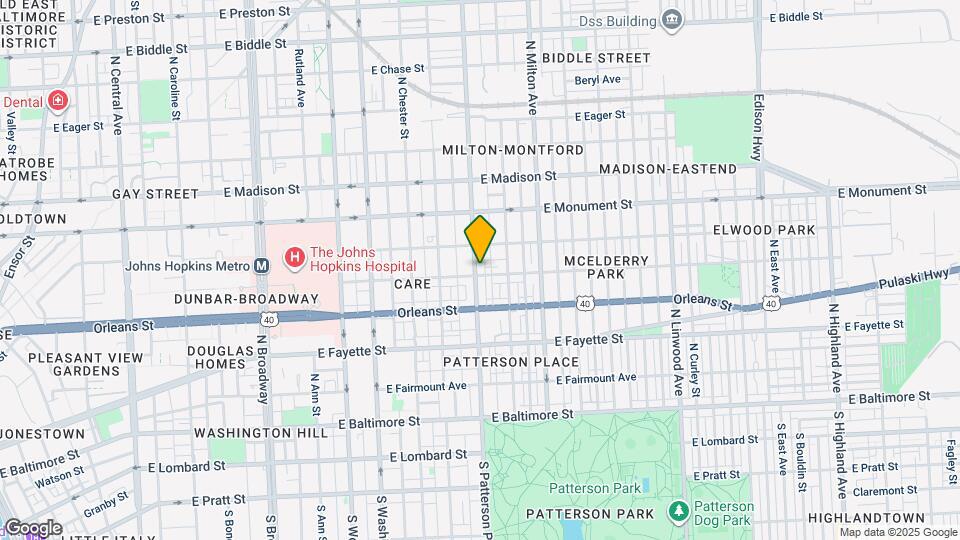 503 N Patterson Park Ave Map and Location Details
