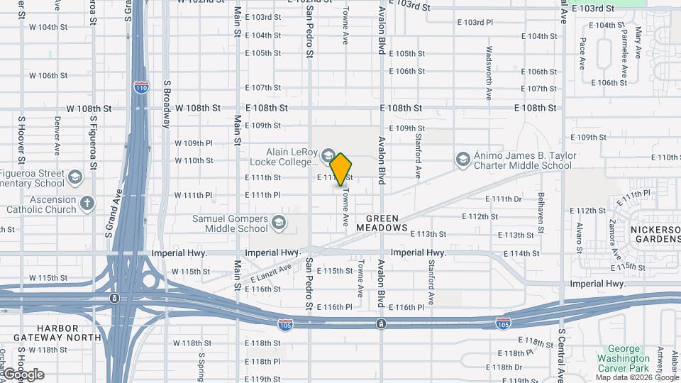 351 E 111th Pl, Unit Apartamento de renta Map and Location Details