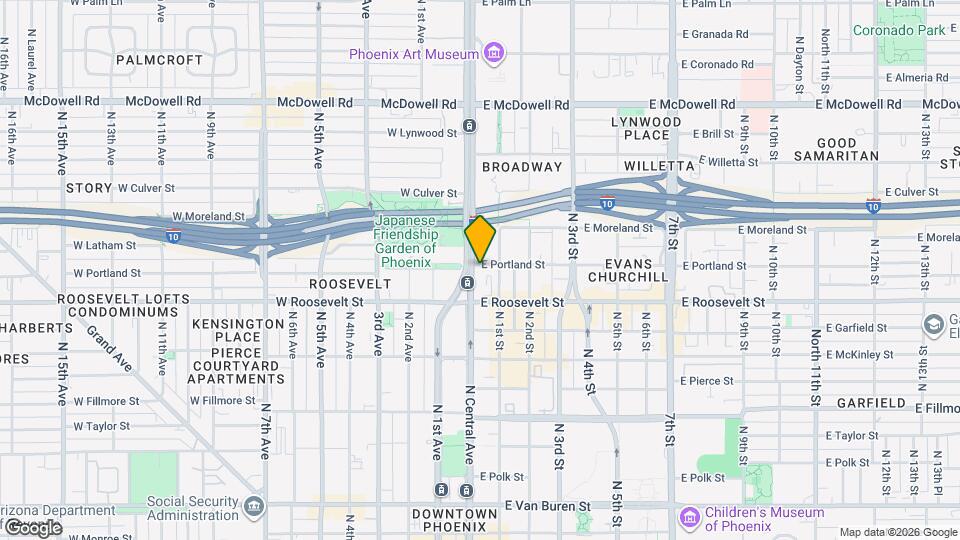 1029 N Central Ave Map and Location Details