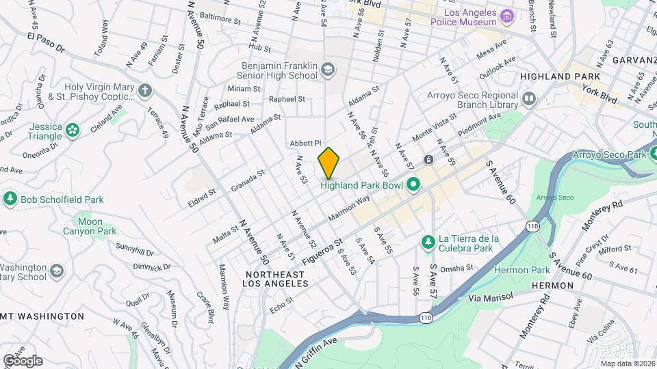 5333 Monte Vista St Mapa y Detalles de la Ubicación