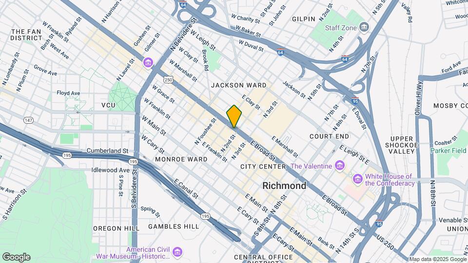 123 E Broad St Map and Location Details