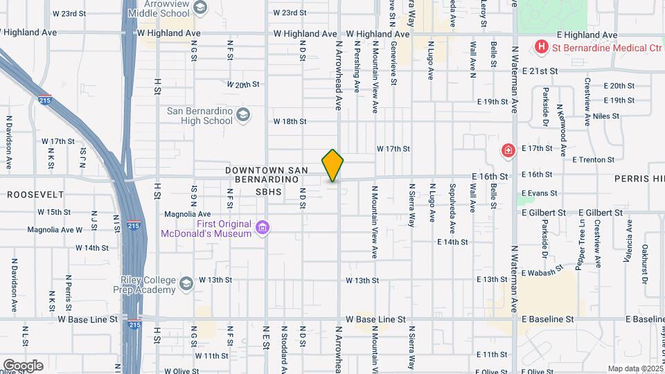 1550 N Arrowhead Ave Mapa y Detalles de la Ubicación