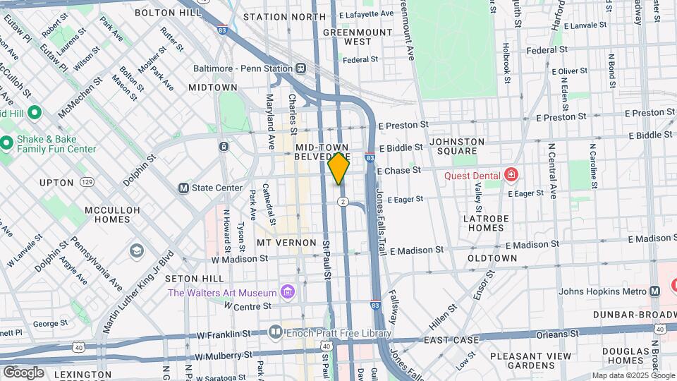 1020 N Calvert St Mapa y Detalles de la Ubicación