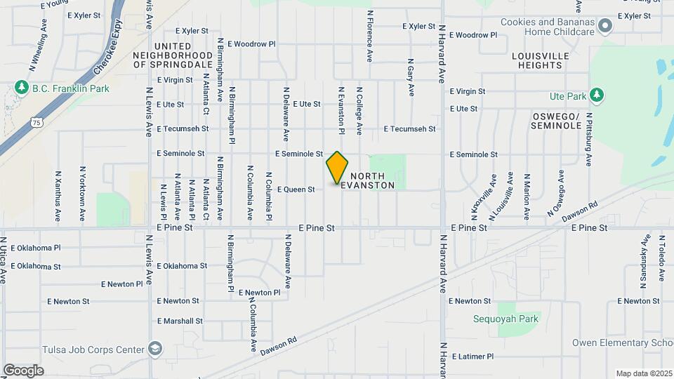 1602 N Evanston Pl Map and Location Details
