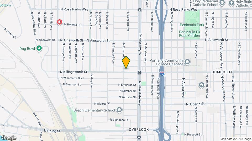 1645-1649-1649 N Killingsworth St Mapa y Detalles de la Ubicación
