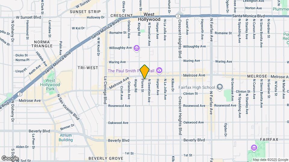636 N Flores St Map and Location Details