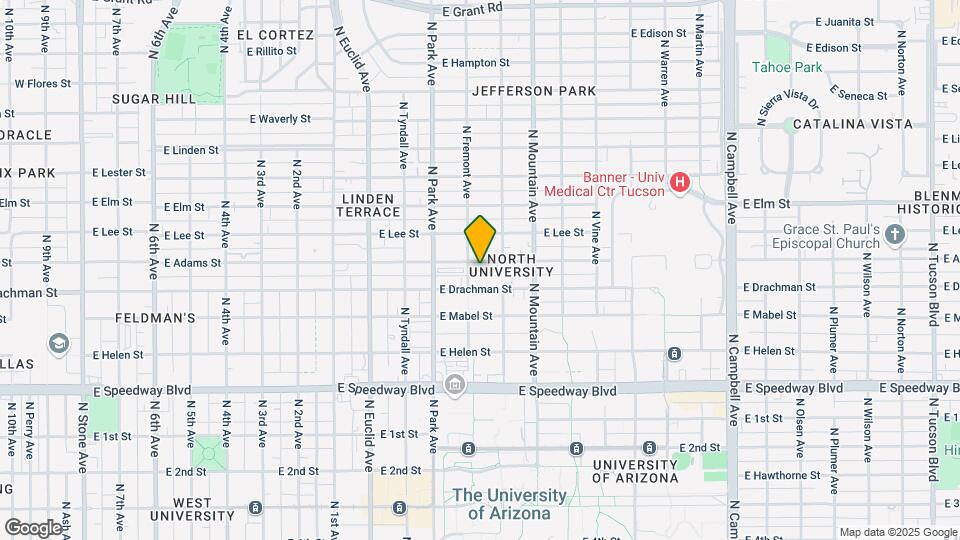 1114 E Adams St Map and Location Details