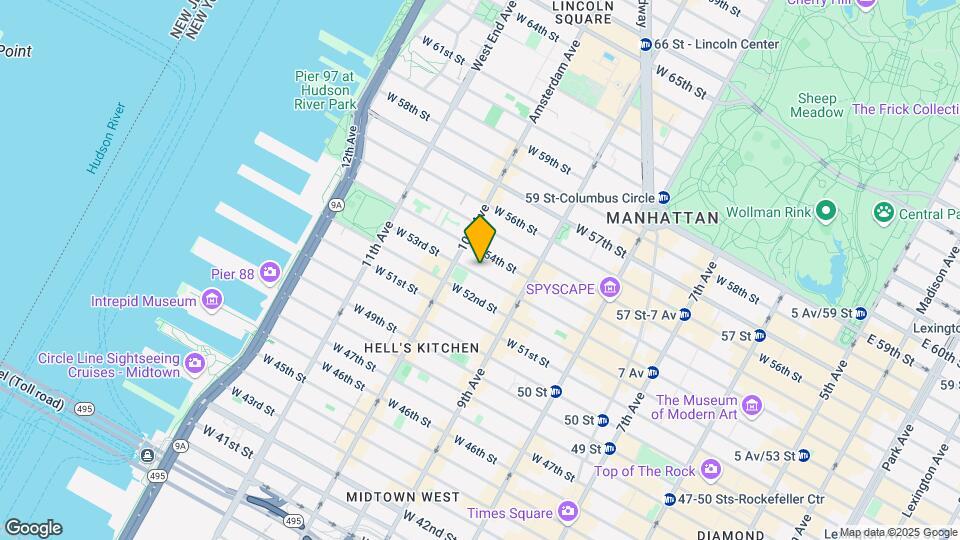437 W 53rd St Map and Location Details