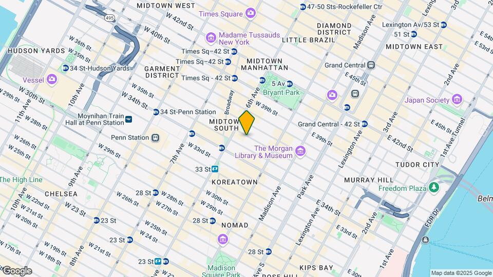 58 W 36th St Map and Location Details