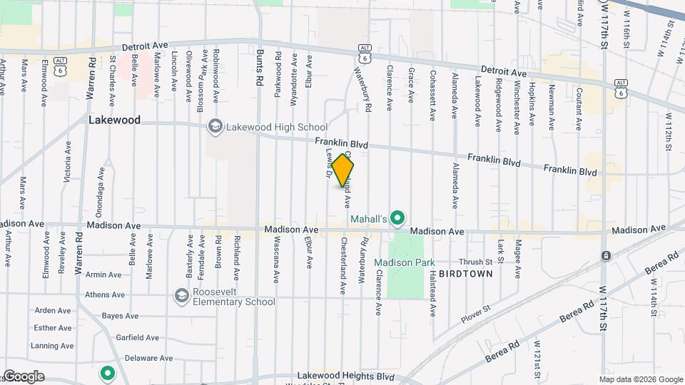 1634 Chesterland Ave Map and Location Details
