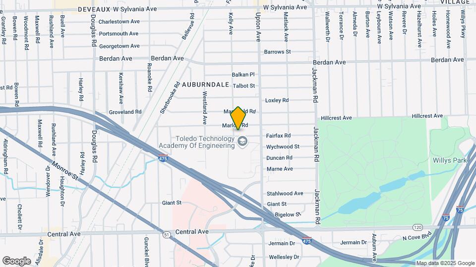 1952 Fairfax Rd Map and Location Details