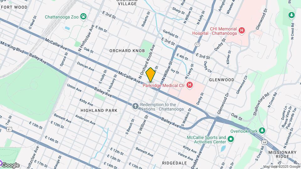 2001 McCallie Ave Mapa y Detalles de la Ubicación