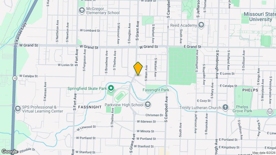 1156 S Grant Ave Map and Location Details