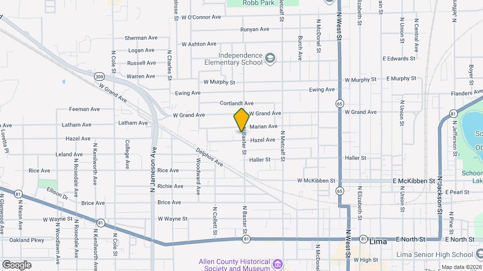 813 N Baxter St Map and Location Details