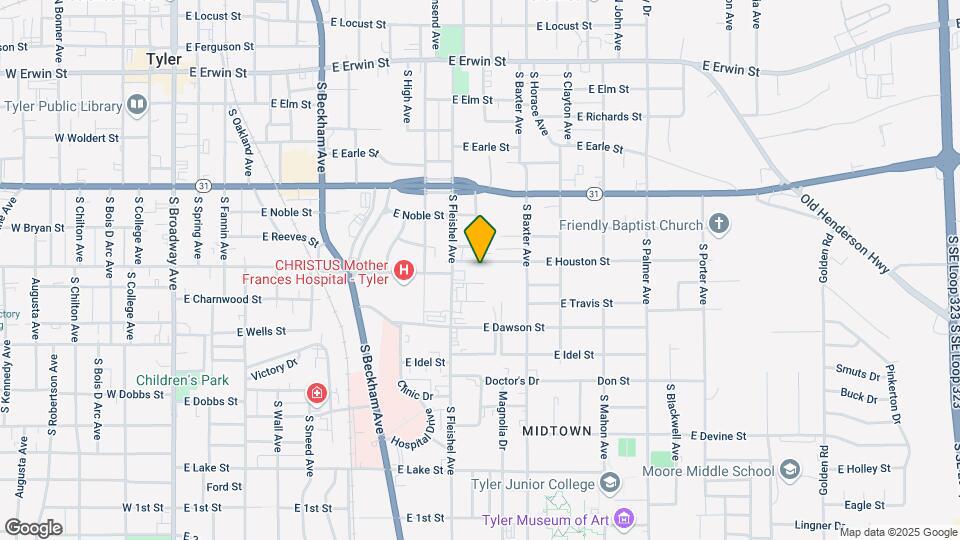 1127 E Houston St Map and Location Details