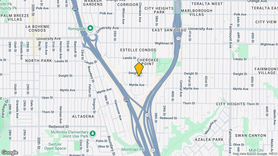 3542 Cherokee Ave Map and Location Details
