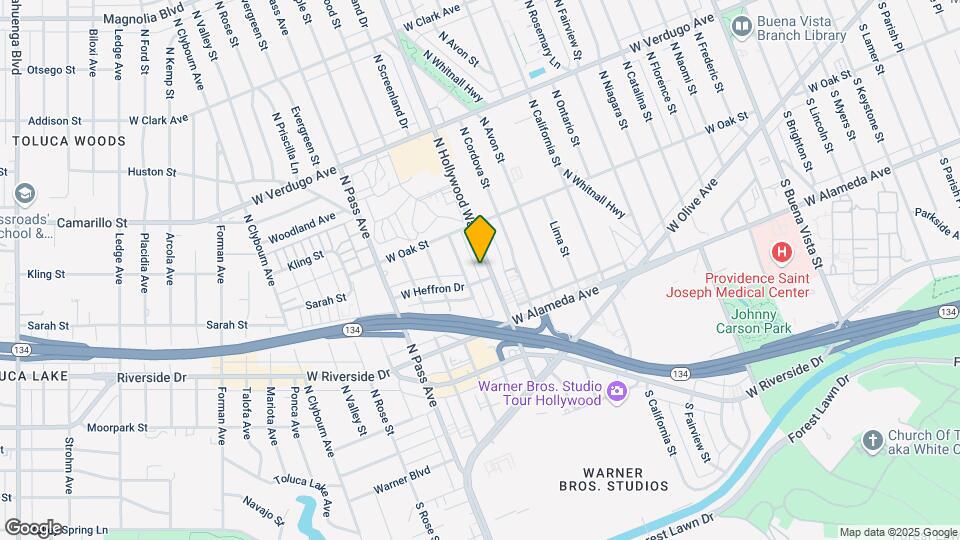 307 N Hollywood Way Map and Location Details