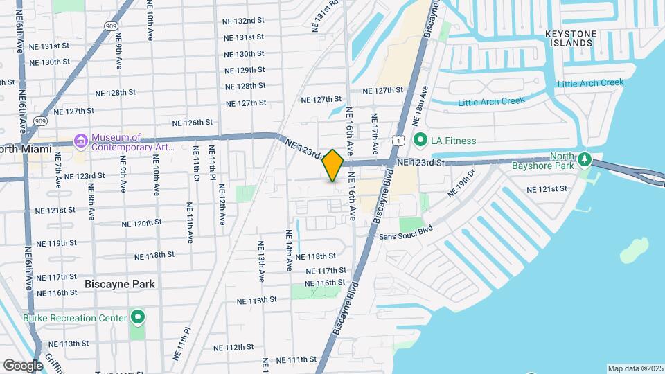 Biscayne Mapa y Detalles de la Ubicación