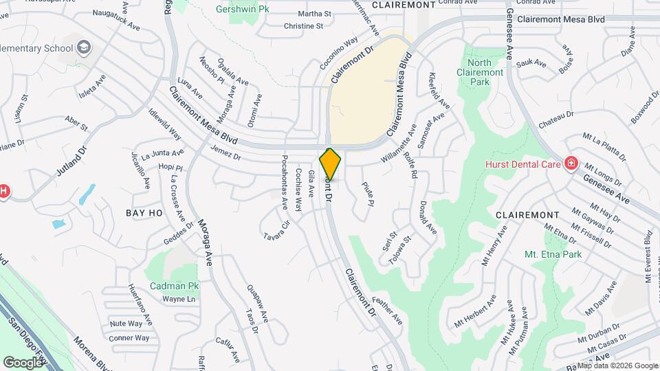 4539 Clairemont Dr Map and Location Details