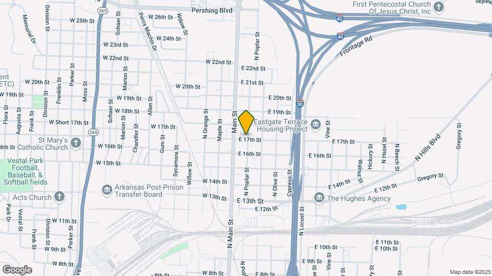 1701 N Poplar St Map and Location Details