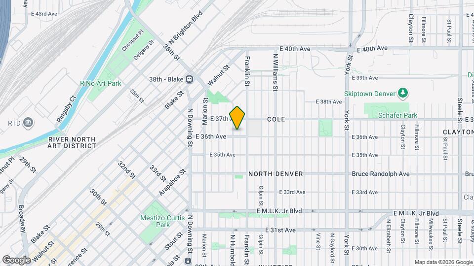 1509 E 36th Ave Map and Location Details
