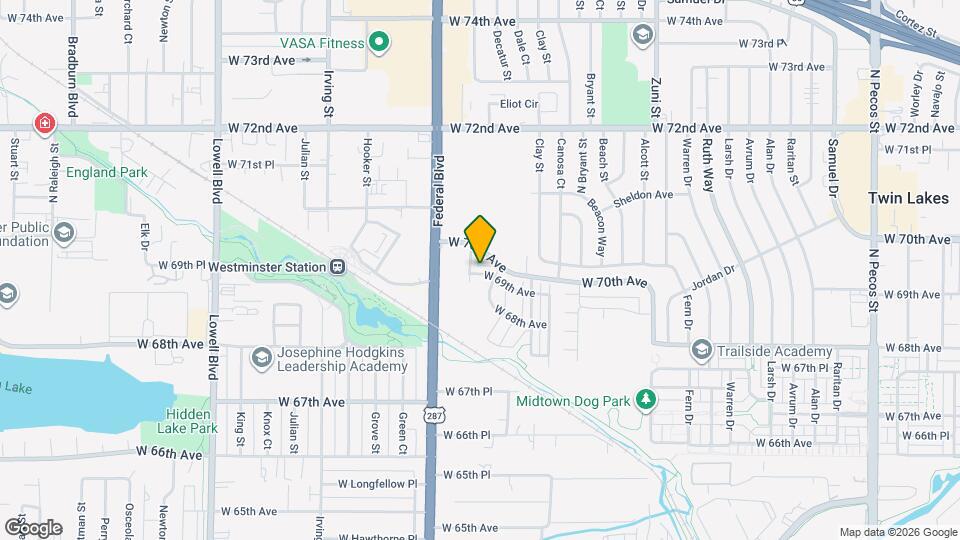 2863 W 69th Ave Mapa y Detalles de la Ubicación