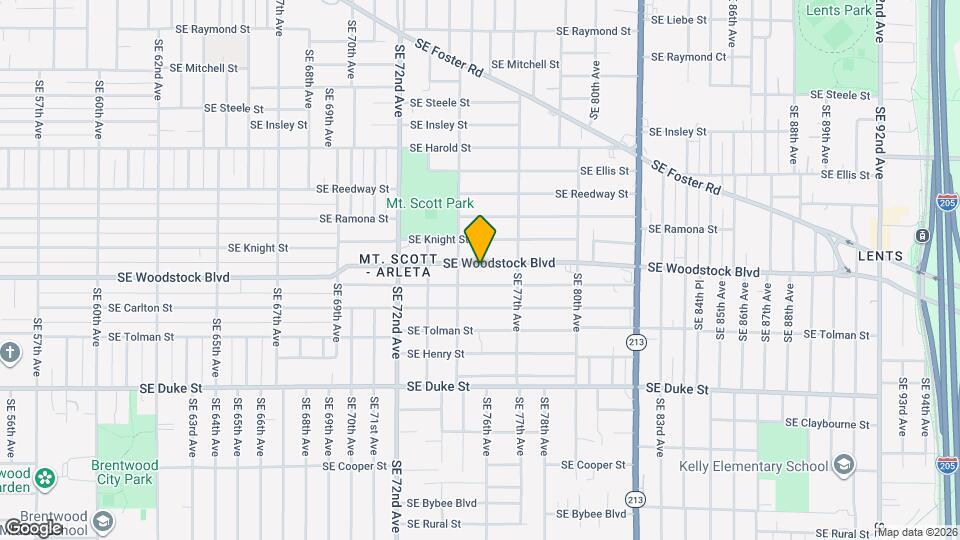 7504 SE Woodstock Blvd Mapa y Detalles de la Ubicación