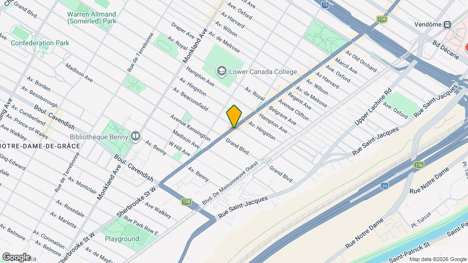 6152 W Sherbrooke O Map and Location Details