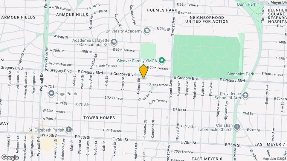 706 E 71st Ter Map and Location Details