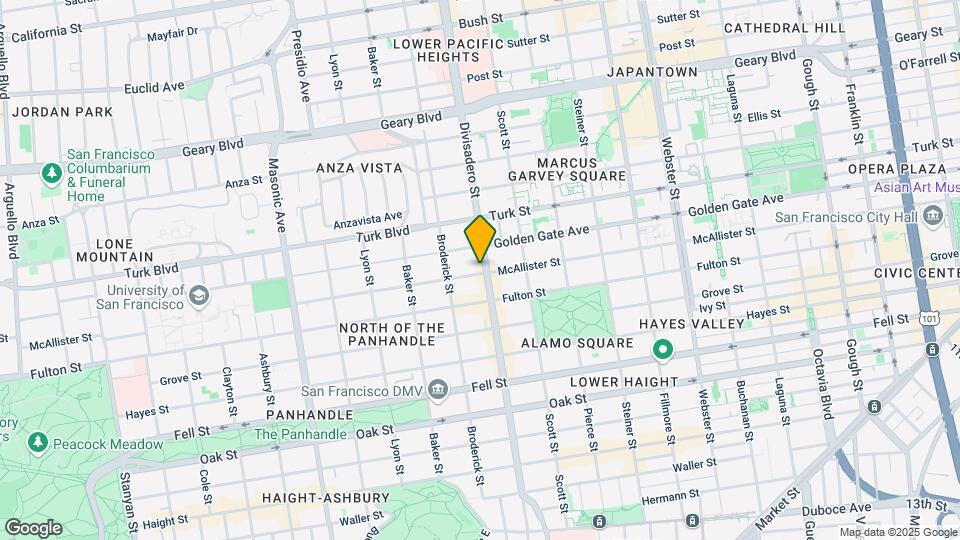 1604 McAllister St Map and Location Details