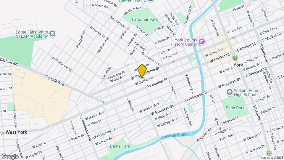 36 N Hartley St Mapa y Detalles de la Ubicación