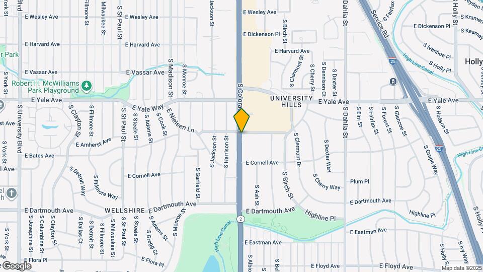 2810 S Colorado Blvd Mapa y Detalles de la Ubicación