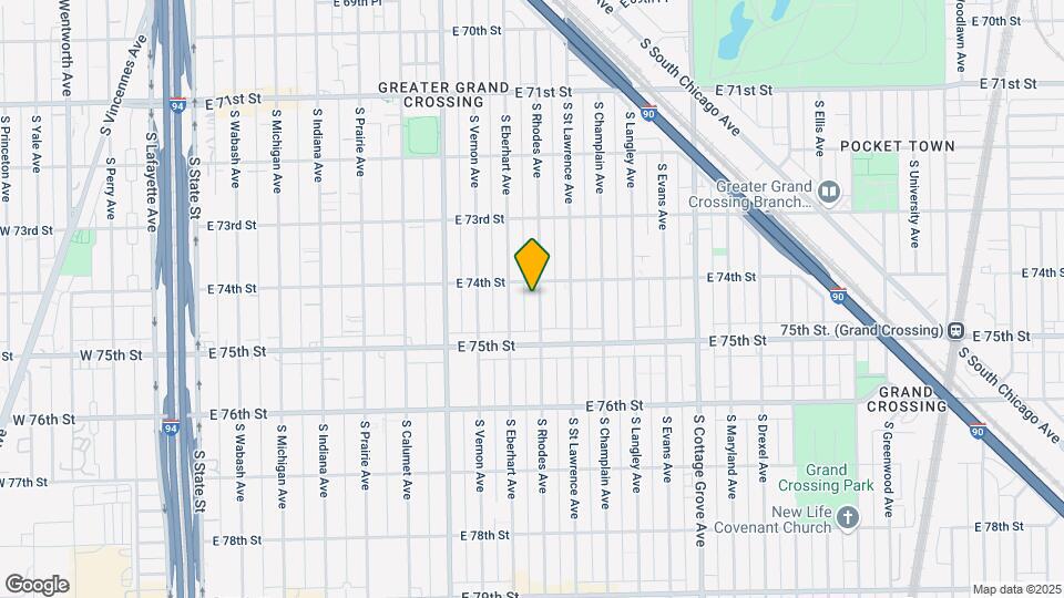7412 S Rhodes Ave Map and Location Details
