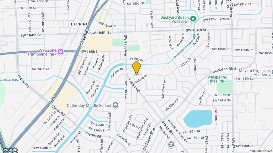 9520 SW 188th Terrace Map and Location Details