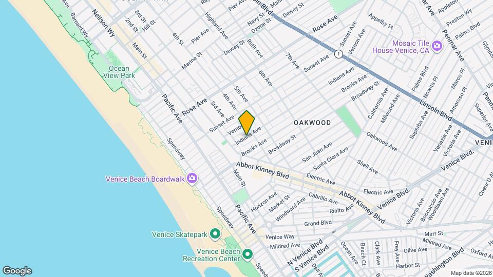 340 Indiana Ave Map and Location Details