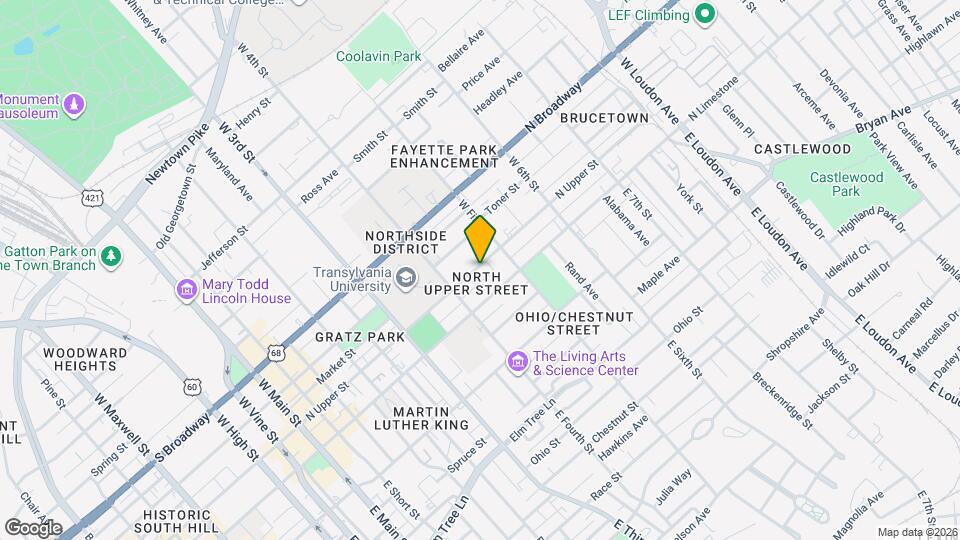 438 N Upper St Map and Location Details